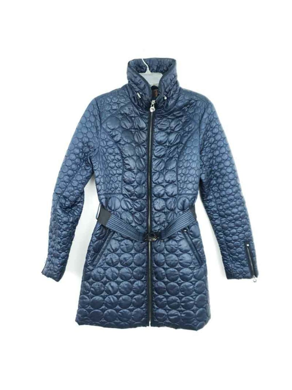 Laundry Shelli Segal Puffer Coat Belted Mid-Length Navy Blue Women Medium